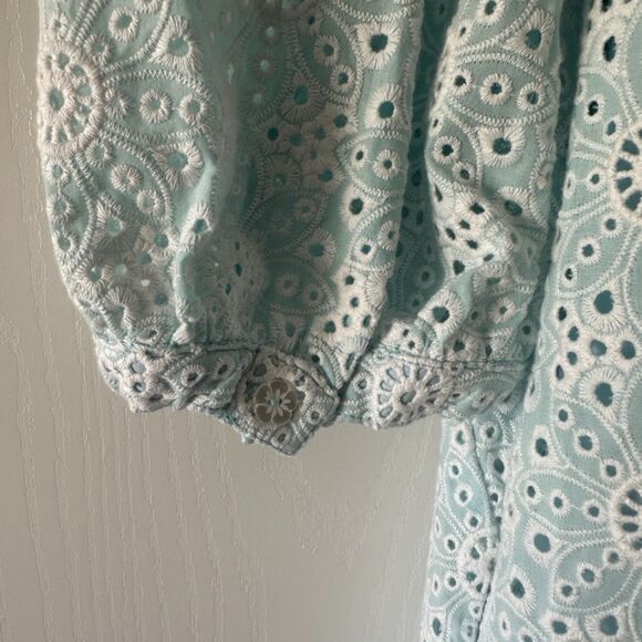 Cartolina Nantucket Embroidered Shift Eyelet Isabella Dress Spun‎ Sugar Blue XS - Picture 9 of 9